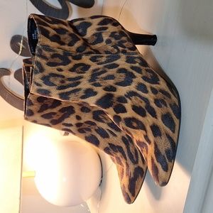 Leopard heel booties